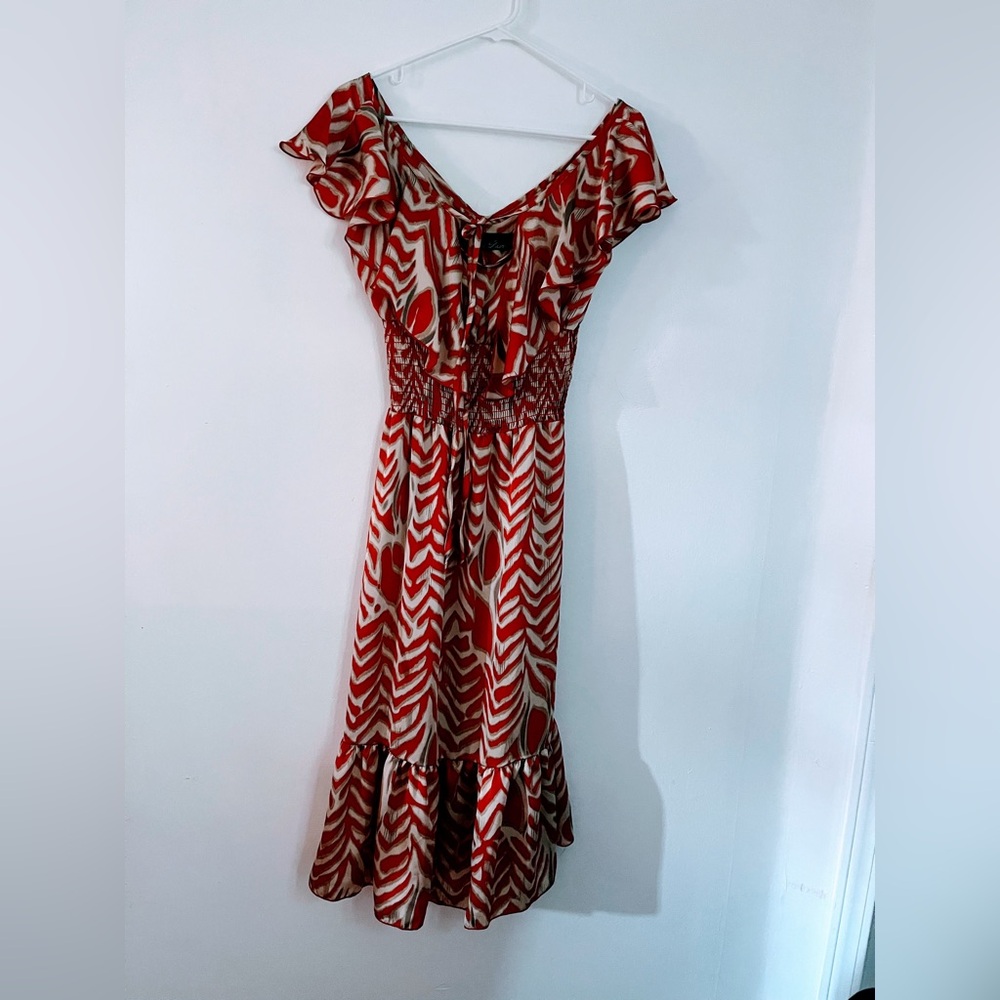 Blue Rain Red and White Maxi Dress